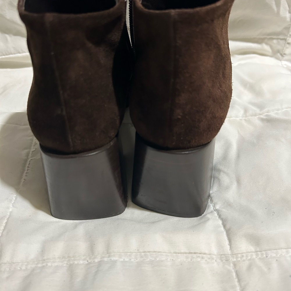Via Spiga Dark Brown Suede Ankle Boots - Picture 4 of 8